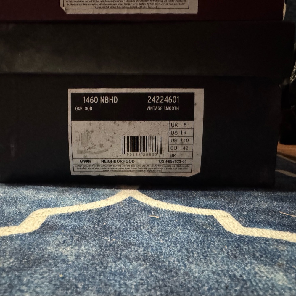 Dr. Martens MIE 1460 NBHD OXBLOOD VINTAGE SMOOTH LEATHER 9M/10W MADE IN ENGLAND - Picture 12 of 12